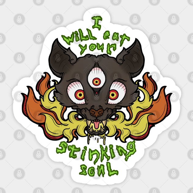 Infernal Chihuahua Sticker by Apelseenty